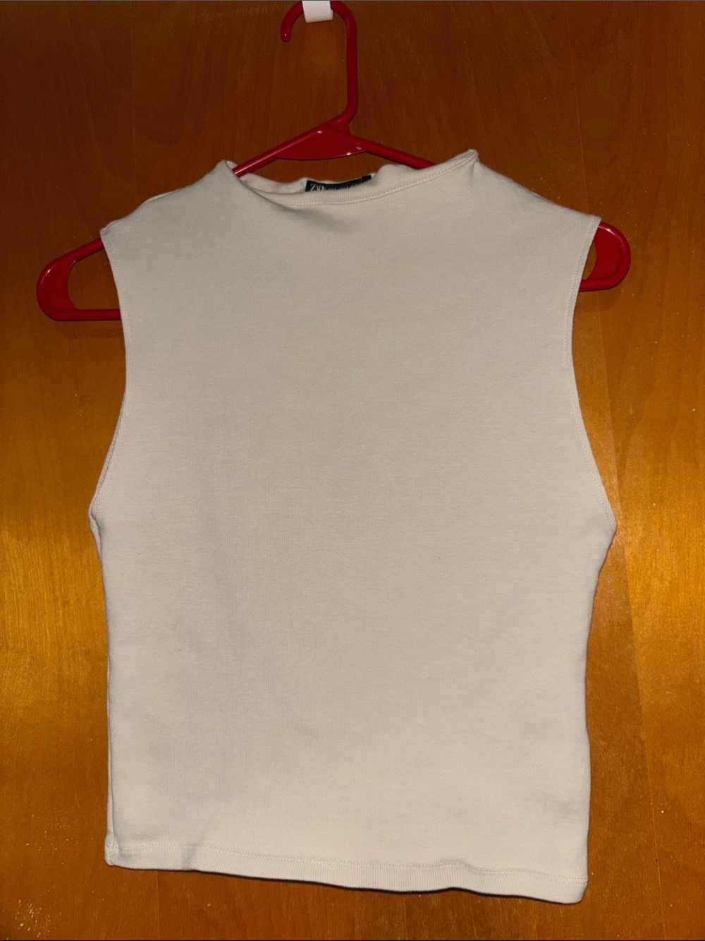 Zara Cream Sleeveless Mock Neck Tank